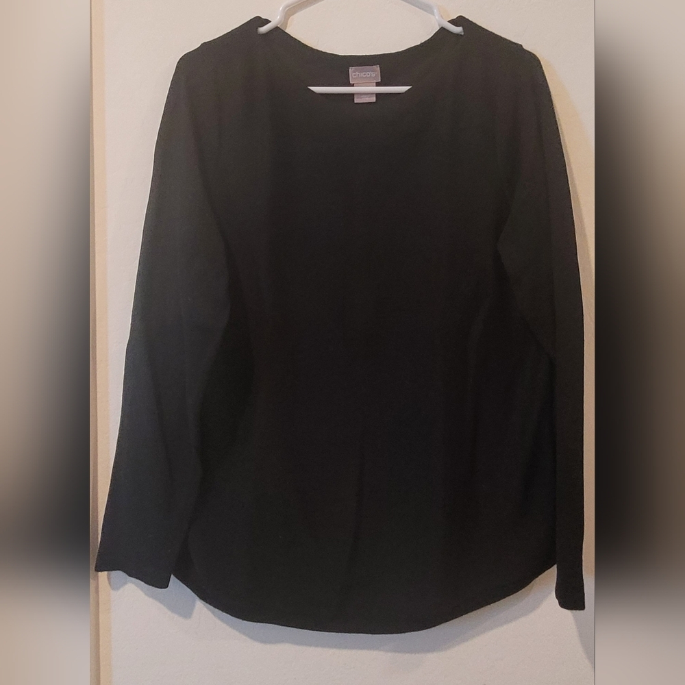 Chico's Black Long Sleeve Blouse Classic Style